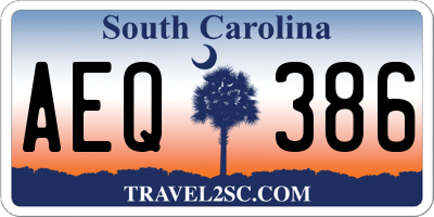 SC license plate AEQ386