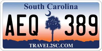 SC license plate AEQ389