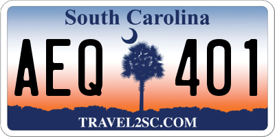 SC license plate AEQ401
