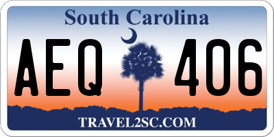 SC license plate AEQ406