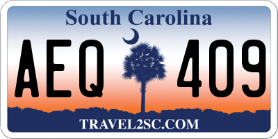 SC license plate AEQ409
