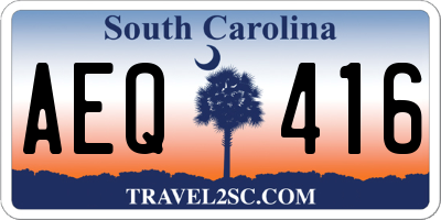 SC license plate AEQ416