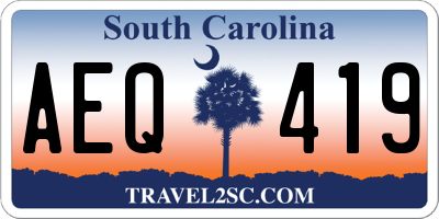 SC license plate AEQ419
