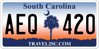 SC license plate AEQ420