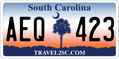 SC license plate AEQ423
