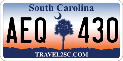 SC license plate AEQ430