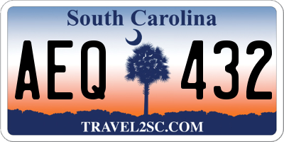 SC license plate AEQ432