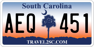 SC license plate AEQ451