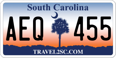 SC license plate AEQ455