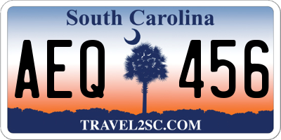 SC license plate AEQ456