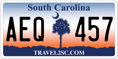 SC license plate AEQ457