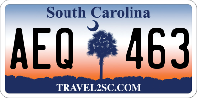 SC license plate AEQ463