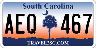 SC license plate AEQ467