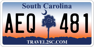 SC license plate AEQ481