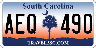 SC license plate AEQ490