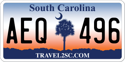 SC license plate AEQ496