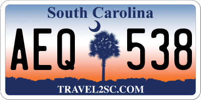 SC license plate AEQ538