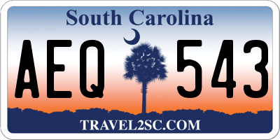 SC license plate AEQ543
