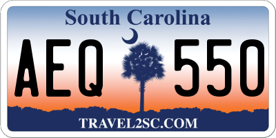 SC license plate AEQ550