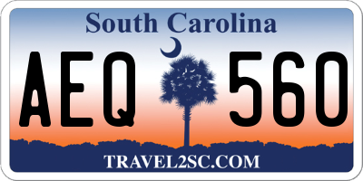 SC license plate AEQ560