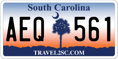 SC license plate AEQ561