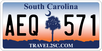 SC license plate AEQ571