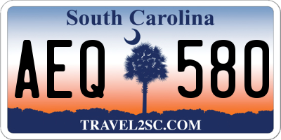 SC license plate AEQ580