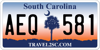 SC license plate AEQ581
