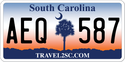 SC license plate AEQ587