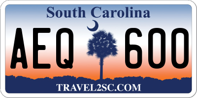 SC license plate AEQ600