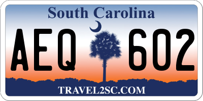 SC license plate AEQ602