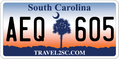 SC license plate AEQ605