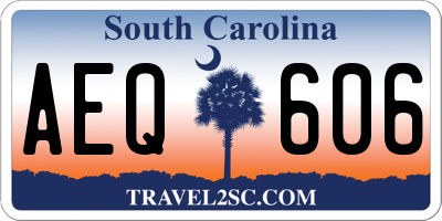 SC license plate AEQ606