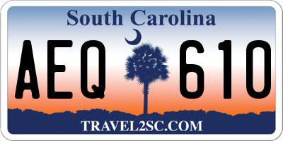 SC license plate AEQ610
