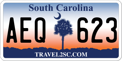 SC license plate AEQ623