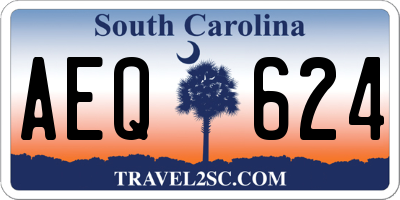 SC license plate AEQ624