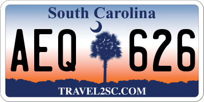 SC license plate AEQ626