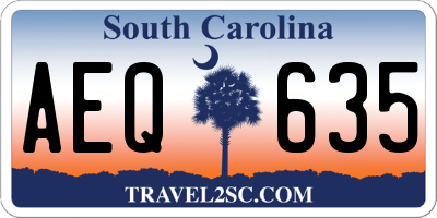 SC license plate AEQ635