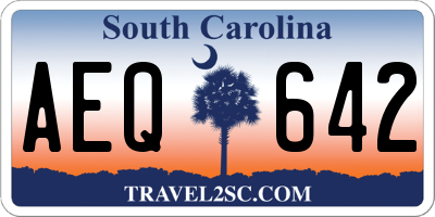 SC license plate AEQ642