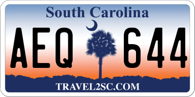SC license plate AEQ644