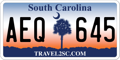 SC license plate AEQ645