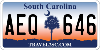 SC license plate AEQ646