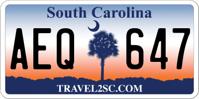 SC license plate AEQ647