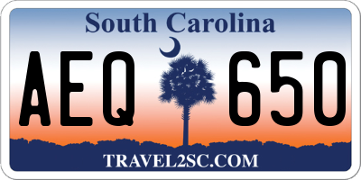 SC license plate AEQ650