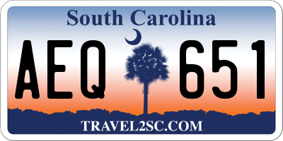 SC license plate AEQ651