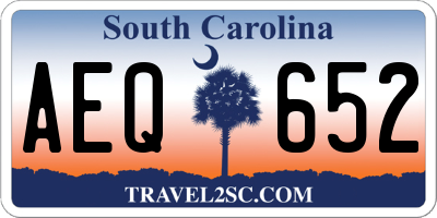 SC license plate AEQ652