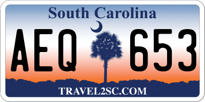 SC license plate AEQ653