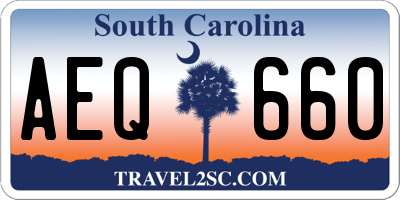 SC license plate AEQ660