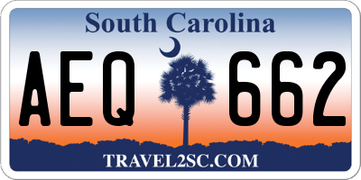 SC license plate AEQ662