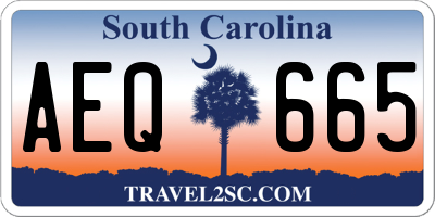 SC license plate AEQ665